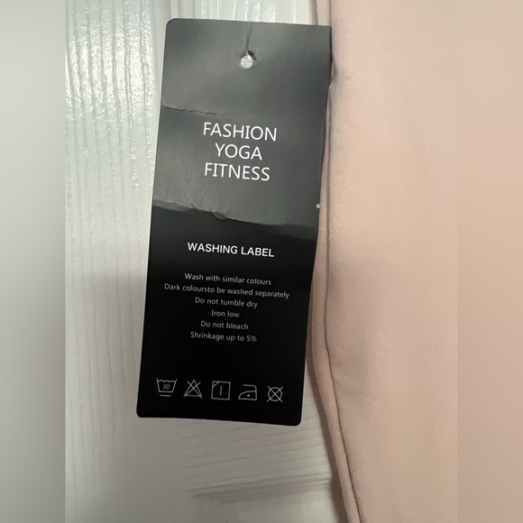 🆕 Yoga Fitness - Cream/Nude Pink Workout Athletic Flare Leggings/Pants w/Pockets - Picture 5 of 7